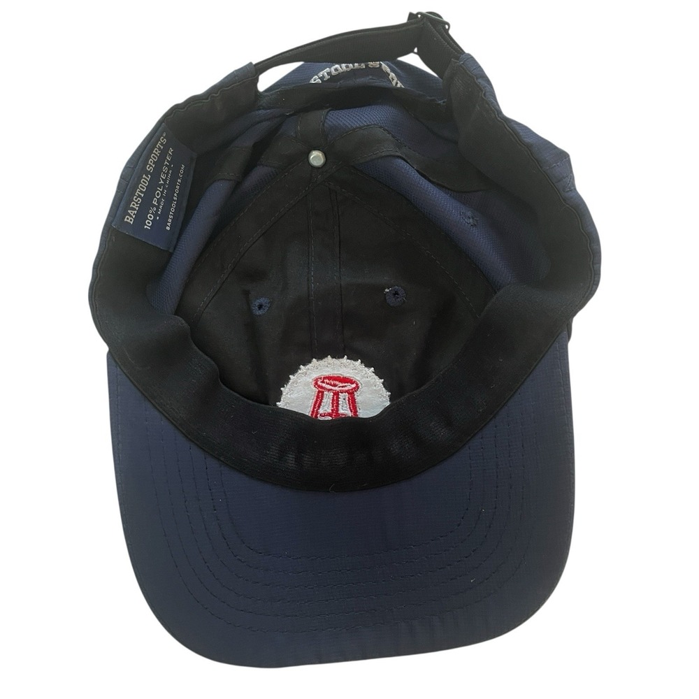 Barstool Sports Navy Blue Adjustable Hat Baseball Cap Lightweight Polyester - Picture 2 of 6